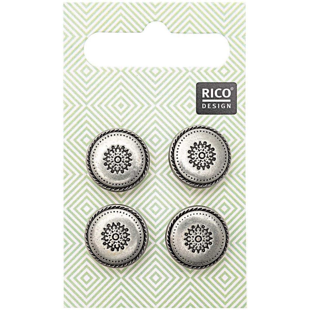 Rico Design Trachtenknöpfe Metal Ornamente 1,5cm 4 Stk.
