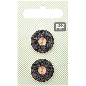 Rico Design Trachtenknöpfe Hirschhornoptik 2cm 2 Stk