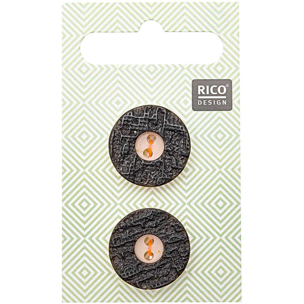 Rico Design Trachtenknöpfe Hirschhornoptik 2cm 2 Stk