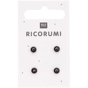 Rico Design Knöpfe mit Steg braun-schwarz 5mm 4 Stück