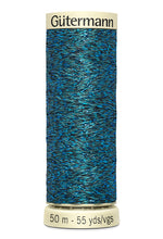 Lade das Bild in den Galerie-Viewer, Gütermann Metalleffekt-Faden 50m grün/blau Nr. 0483
