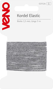 Gummikordel 1,5mm silber 3m