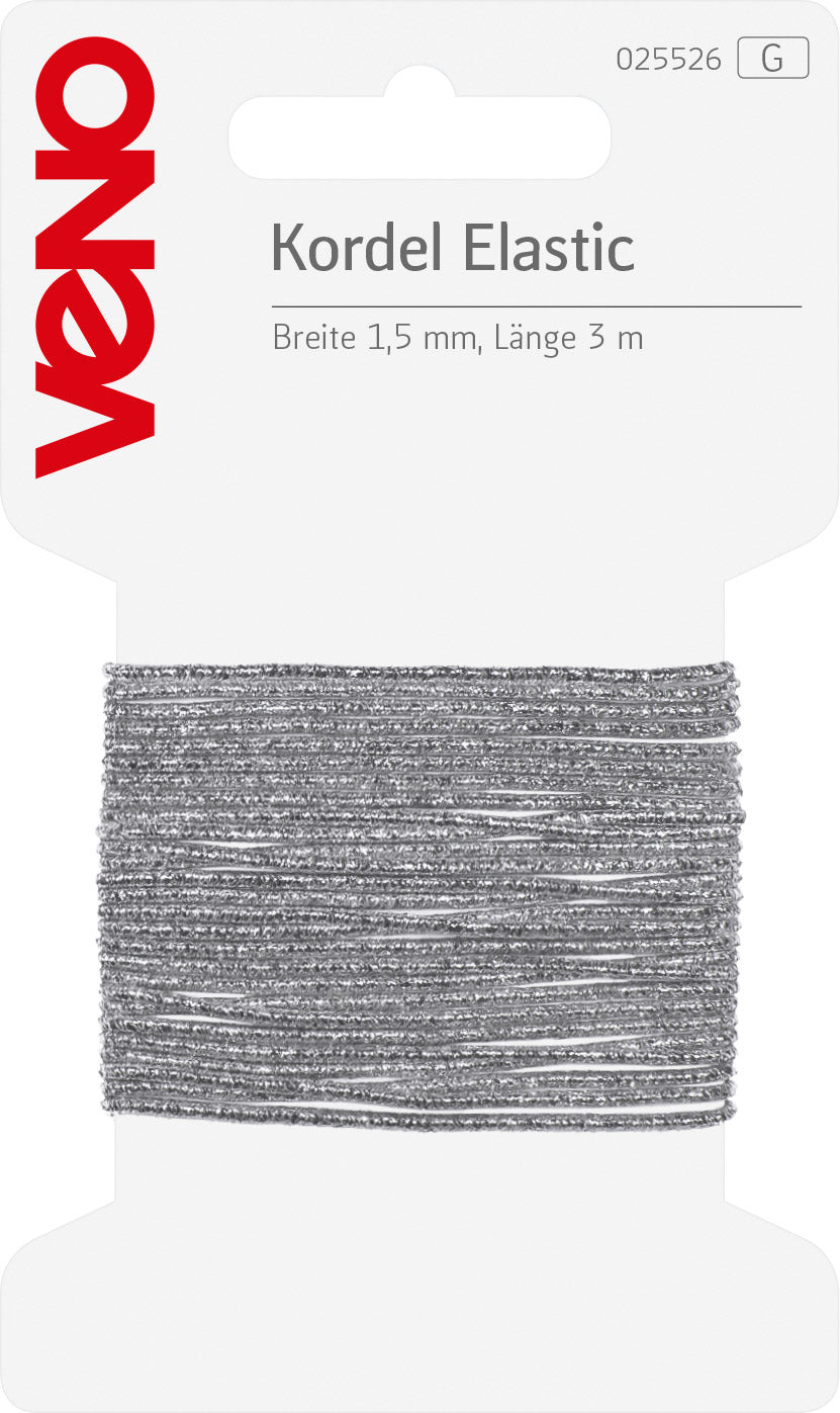 Gummikordel 1,5mm silber 3m