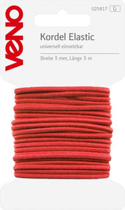Gummikordel 3mm breit rot 3m