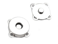 Magnet-Annähknopf, 18 mm, silber