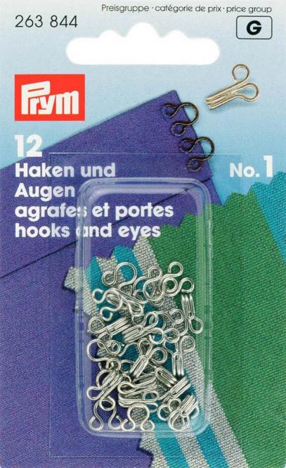 Prym Haken und Augen No.1 silber