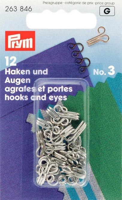 Prym Haken und Augen No.3 silber