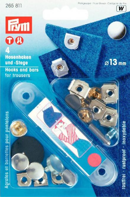 Prym Hosenhaken und Stege 13mm silber