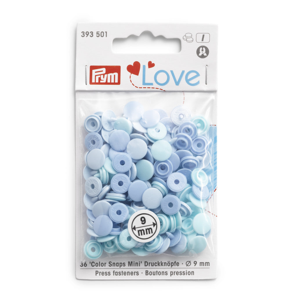 Prym Love Color Snaps Mini Druckknöpfe 9mm hellblau