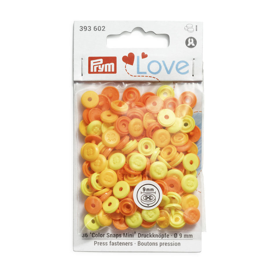 Prym Love Color Snaps Mini Annähoptik Druckknöpfe 9mm gelb