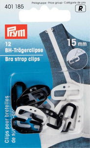 Prym BH-Trägerclipse weiß/schwarz 15mm
