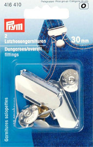 Prym Latzhosengarnituren 30mm silber