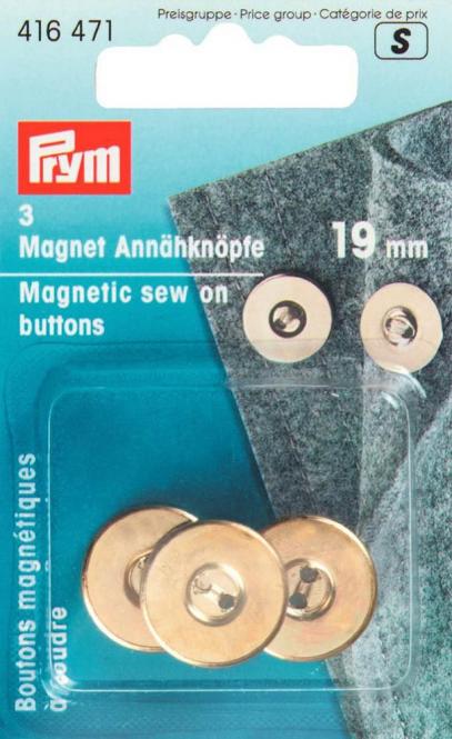 Prym Magnet-Annähknöpfe 19mm gold