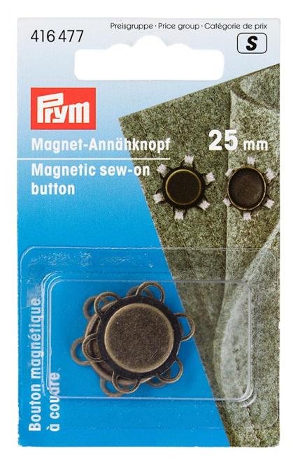 Prym Magnet-Annähknopf 25mm altmessing