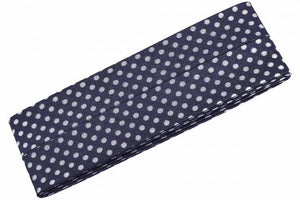 Baumwolle-Schrägband 3m Punkte dunkelblau