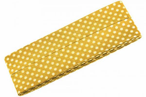 Baumwolle-Schrägband 3m Punkte gelb