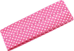 Baumwolle-Schrägband 3m Punkte rosa