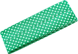 Baumwolle-Schrägband 3m Punkte türkisgrün