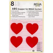 ABS Stopper für Socken Regia Herz rot