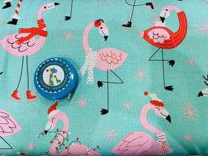 Baumwollstoff Flamingos Weihnachten