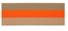 Lade das Bild in den Galerie-Viewer, Gurtband Streifen 40mm beige/neon orange beidseitig
