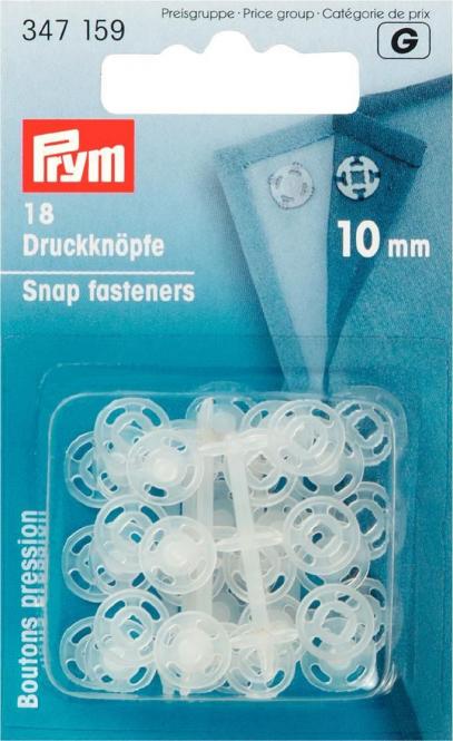 Prym Annäh-Druckknöpfe 10mm transparent