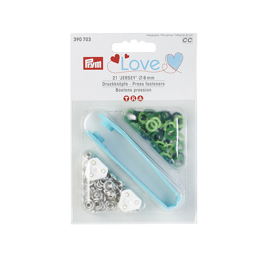 Prym Love Jersey-Druckknöpfe 8mm 21 Stk. grün