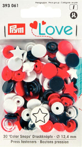 Prym Love Color Snaps Druckknöpfe 12,4mm Stern rot-weiß-marine