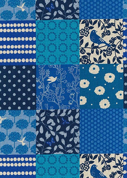 Homedeco Patchworkmuster blau