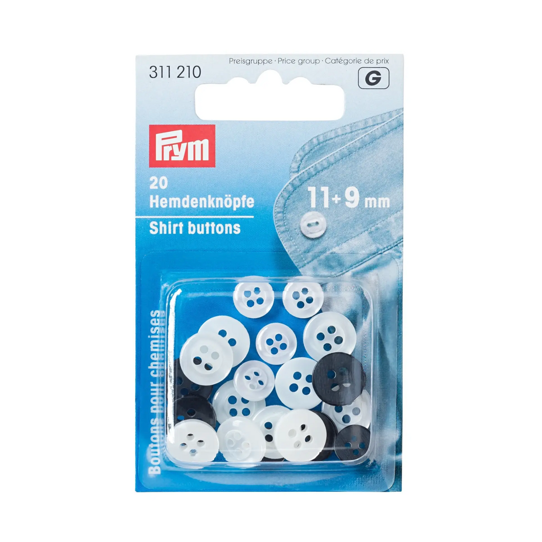 Prym Hemdenknöpfe 11mm + 9mm perlmutt