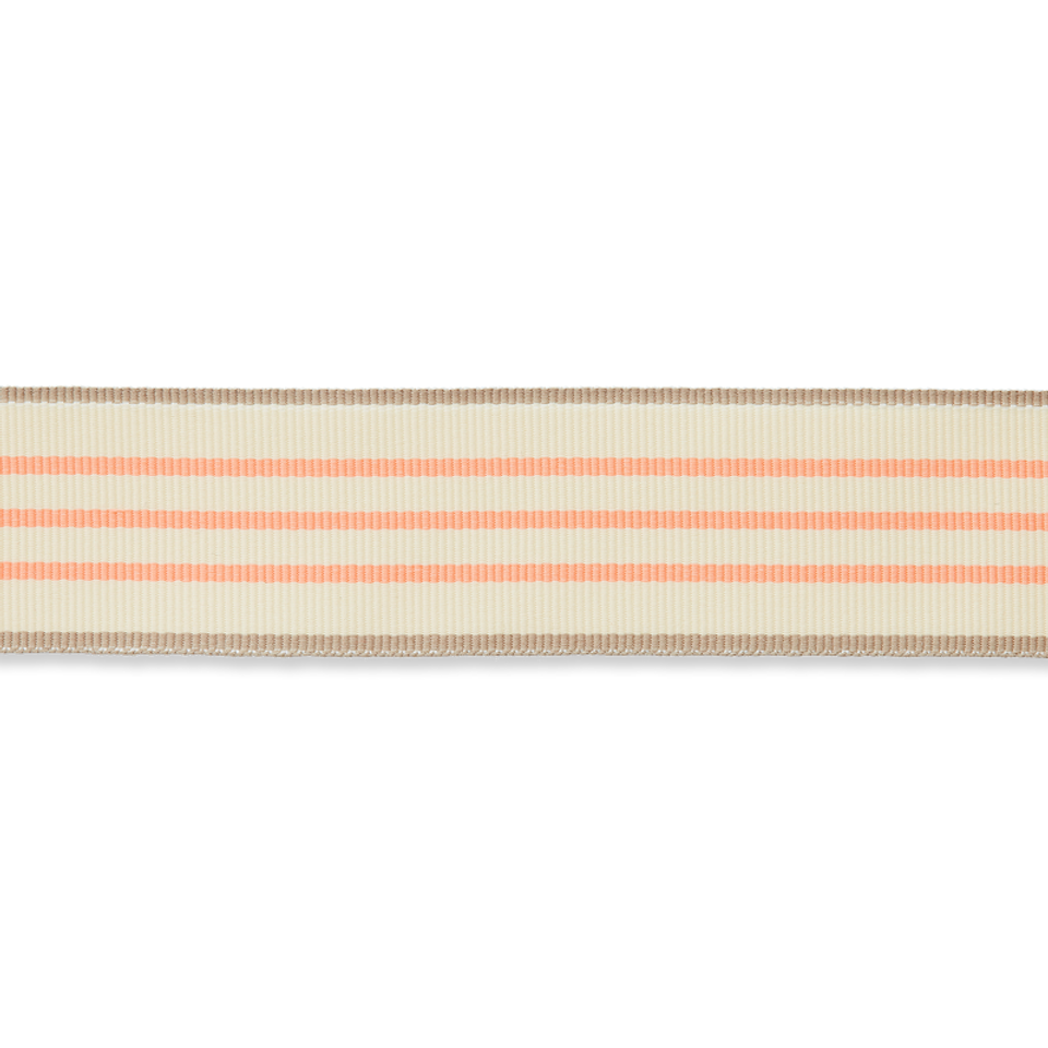 Ripsband Streifen 30mm beige/coral