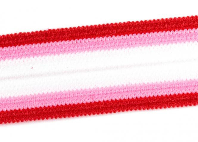 Falzgummi 15 mm rot/rosa/weiß