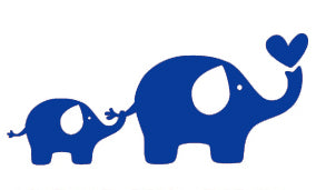 Bügelmotiv Elefantenfamilie blau