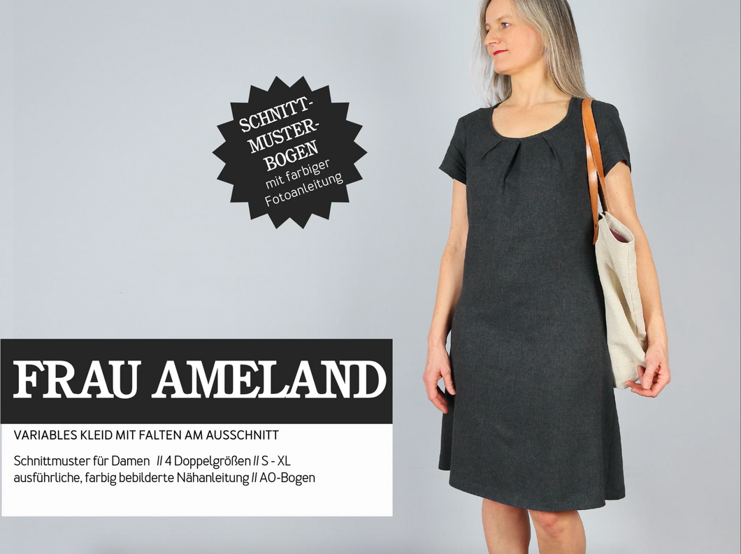 Schnittreif - Frau Ameland - Kleid mit Falten am Ausschnitt