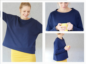 Schnittreif - Frau Isa - oversized Sweater mit Stehkragen