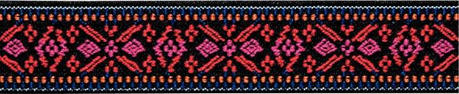 Gummiband Color - Elastic Blume rot/pink 25 mm