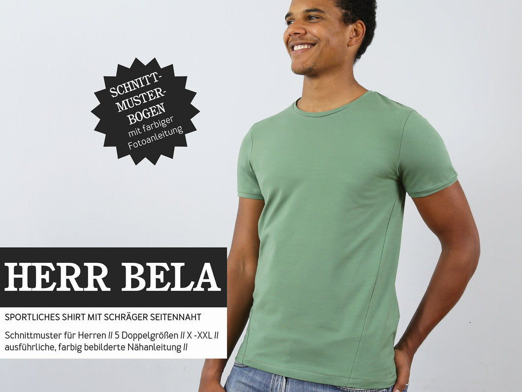 Schnittreif - Herr Bela- Sportliches Shirt mit schräger Seitennaht für Herren