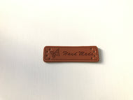 Label Kunstleder 'Hand Made' braun