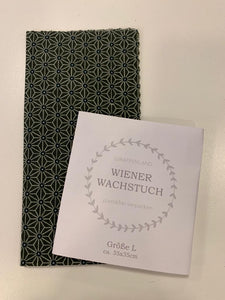 Wiener Wachstuch Gr. L Ornamente Sterne grau