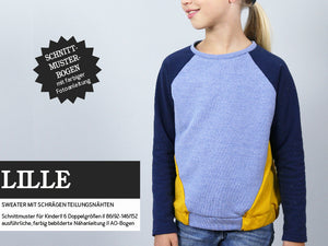 Schnittreif - Lille- Raglansweater mit schrägen Teilungsnähten