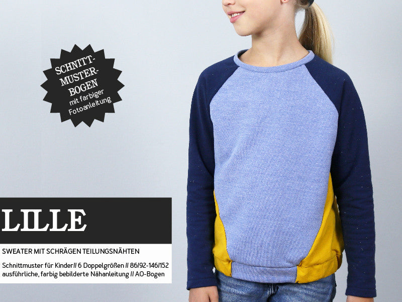Schnittreif - Lille- Raglansweater mit schrägen Teilungsnähten