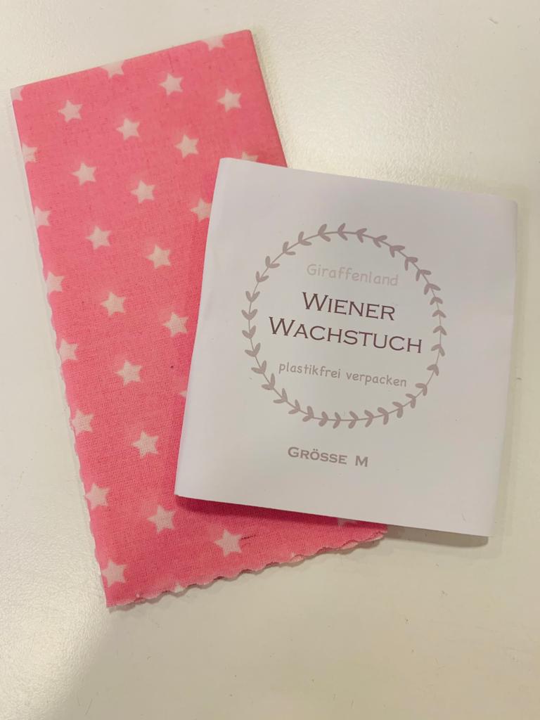 Wiener Wachstuch Gr. M Sterne rosa