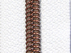 Endlos-Reißverschluss metallisierter Reißverschluss reosegold weiß