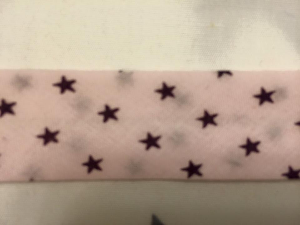 Schrägband Sterne rosa zart/lila