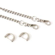 Taschenkette 9mm silber 128cm