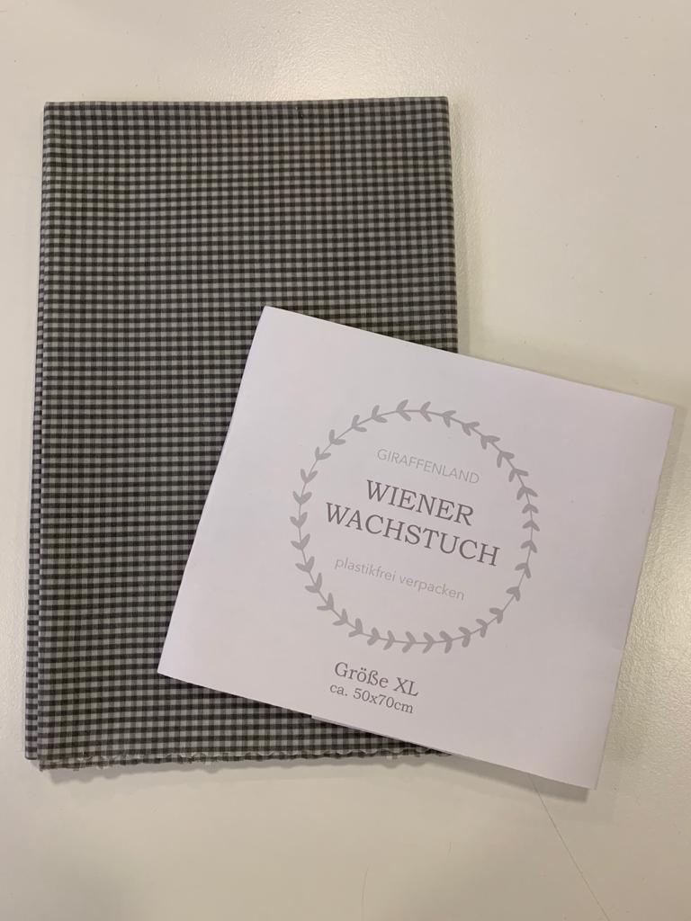Wiener Wachstuch Gr. XL Karo mini schwarz