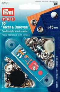 Prym Yacht & Caravan-Druckknöpfe 15mm 10 Stk. silber
