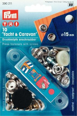Prym Yacht & Caravan-Druckknöpfe 15mm 10 Stk. silber