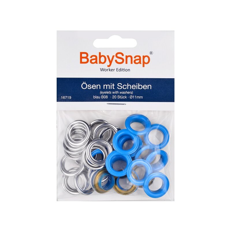 BabySnap Ösen mit Scheiben 11mm blau