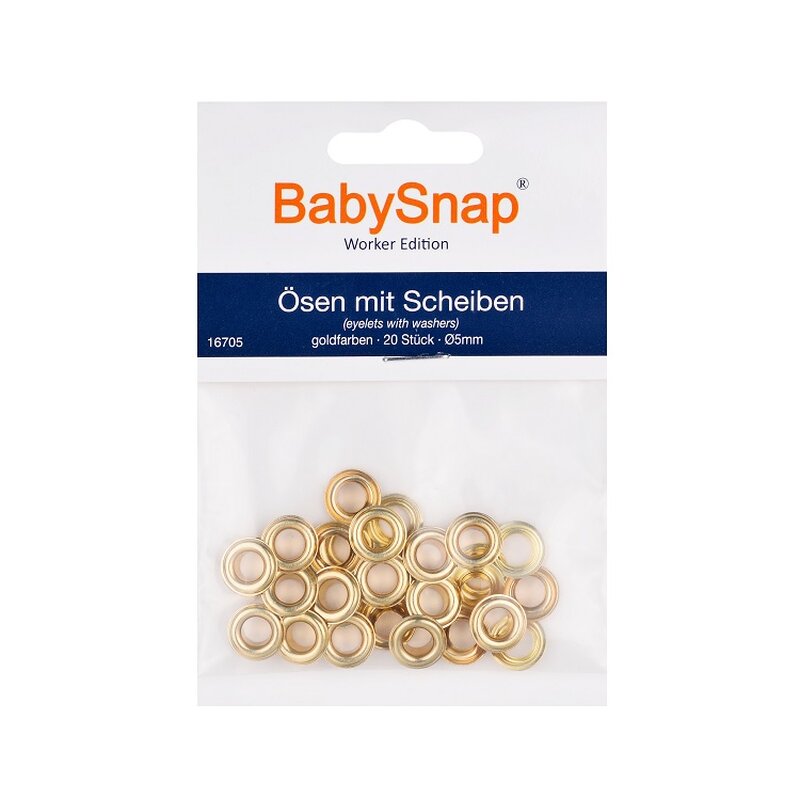 BabySnap Ösen mit Scheiben 5mm gold